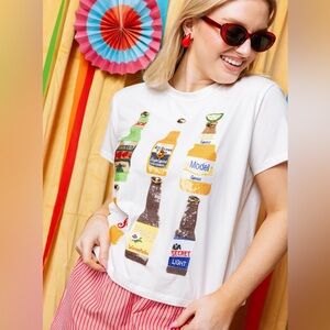 QUEEN OF SPARKLES White Graphic Beer tshirt XL